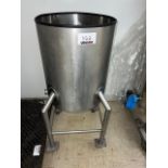 Asset 162 - Tank Stainless 23 gallon steel with 1" side discharge on casters. $345.00