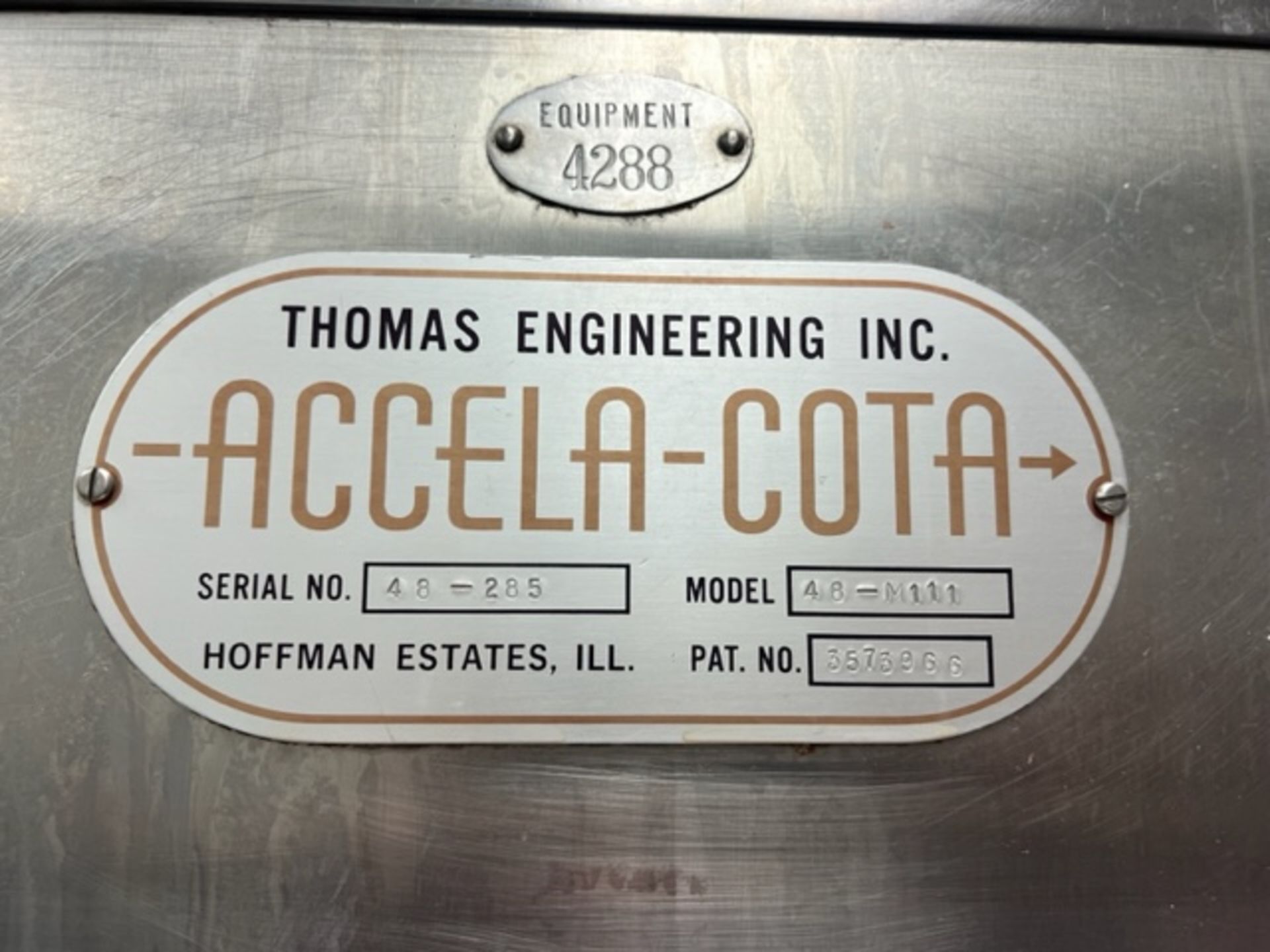 Asset 193 - Thomas Engineering 48" Stainless Steel Accelocota, model 48-M11 serial#48-285, - Image 11 of 18