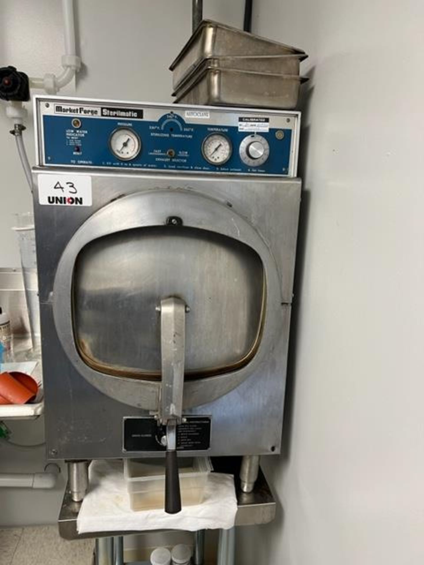 Asset 43 - Market Forge Sterilmatic Autoclave serial#2-88. $345.00 Rigged and packed on 48" x 40"
