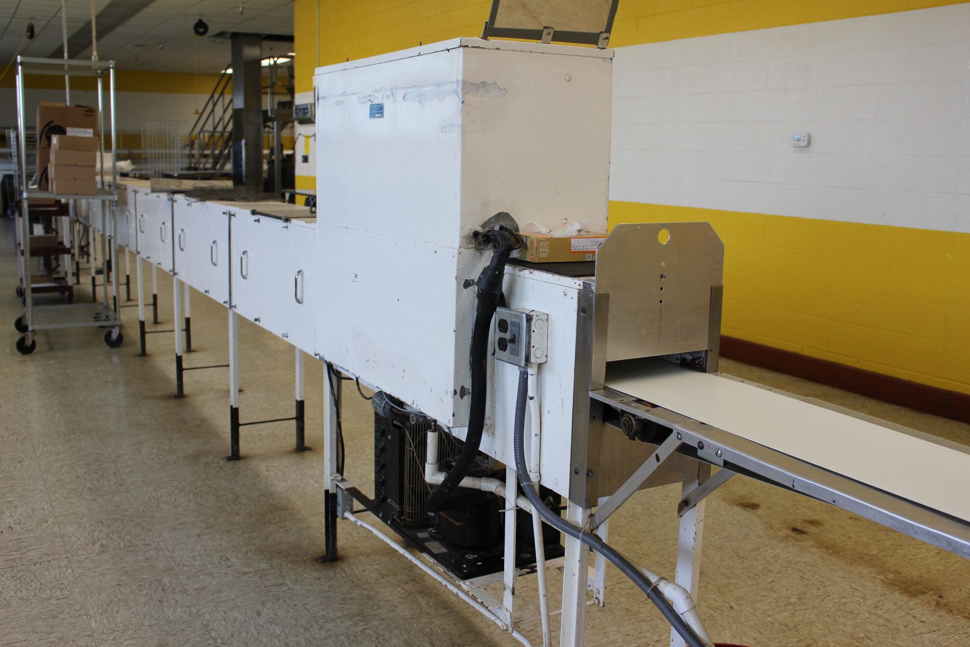 Asset 23 - Smith 10" enrobing line with 2-ft infeed, bottomer, 7-ft cold plate with freon - Image 7 of 10