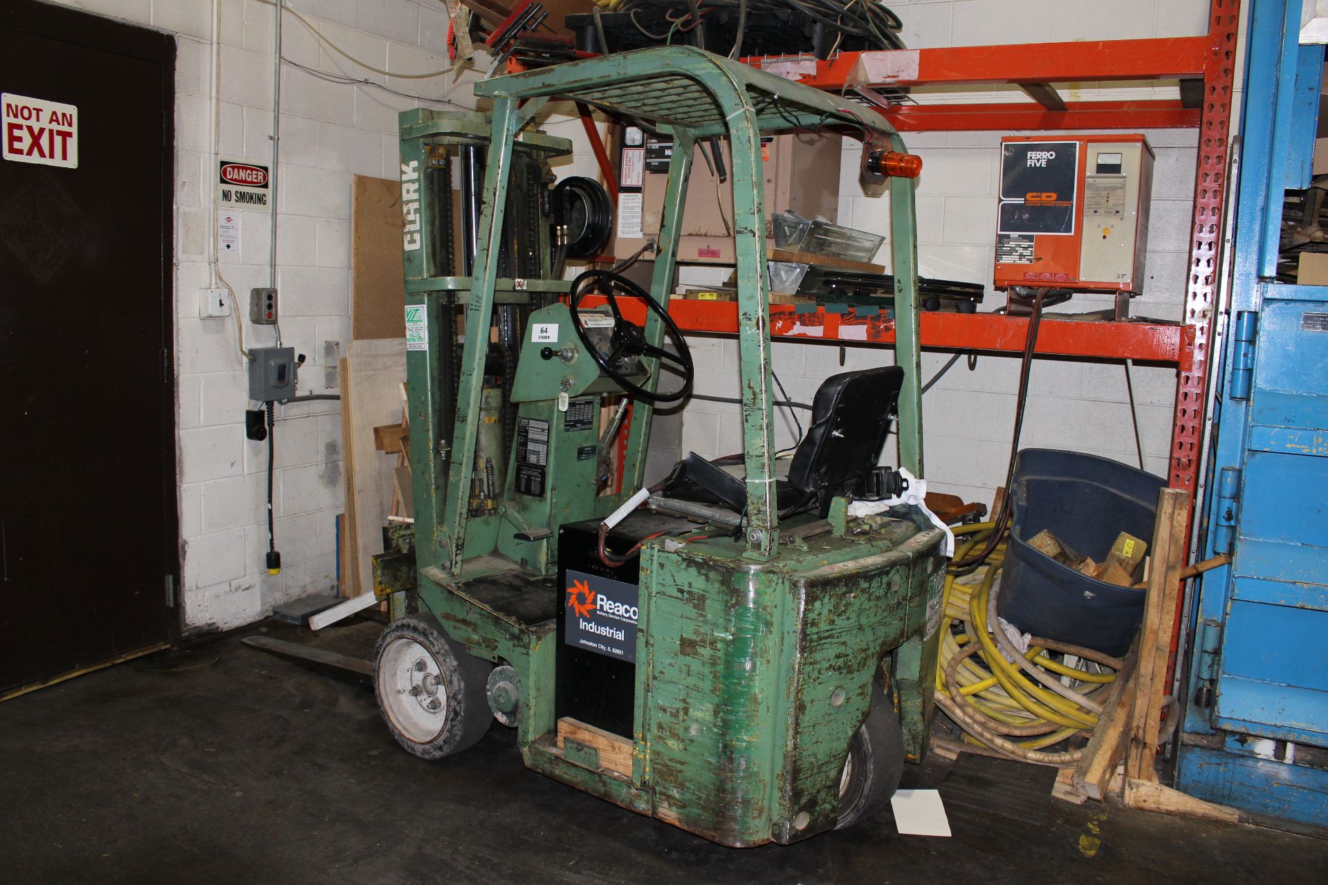 Asset 64 - Clark model TW25 Electric 1850 lb Forklift serial#TW1251112263 with 42" forks with