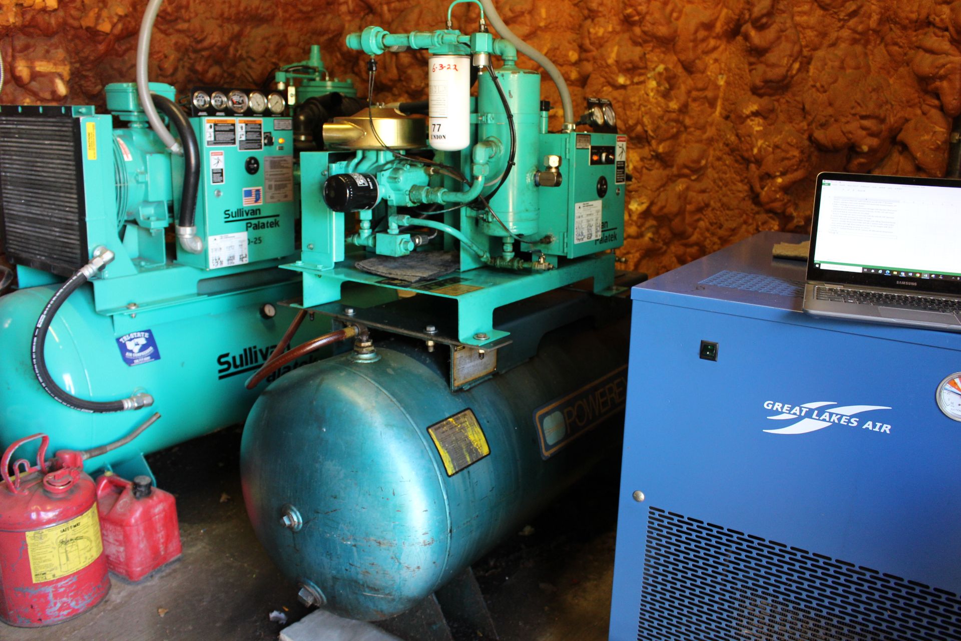 Asset 77 - Sullivan Powerex 10-HP, 3 phase, 60, 460 volt air compressor, 150 psi, Rigging $125