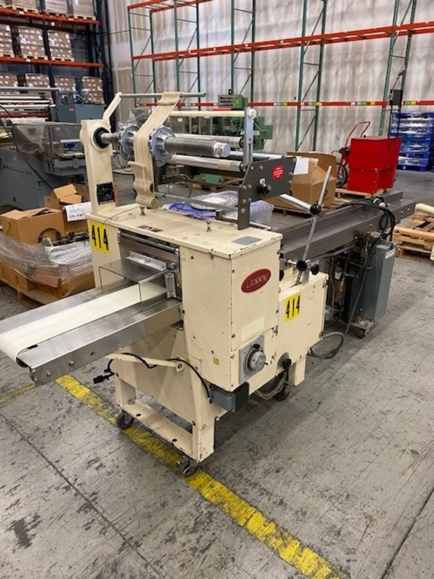 Doboy Scott II horizontal flow wrapper serial number 8723953 built new in 1987 with 1-up cutting