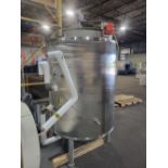400 Gallon SS Jacketed & Agitated Tank - SIngle action swept surface agitator with plastic