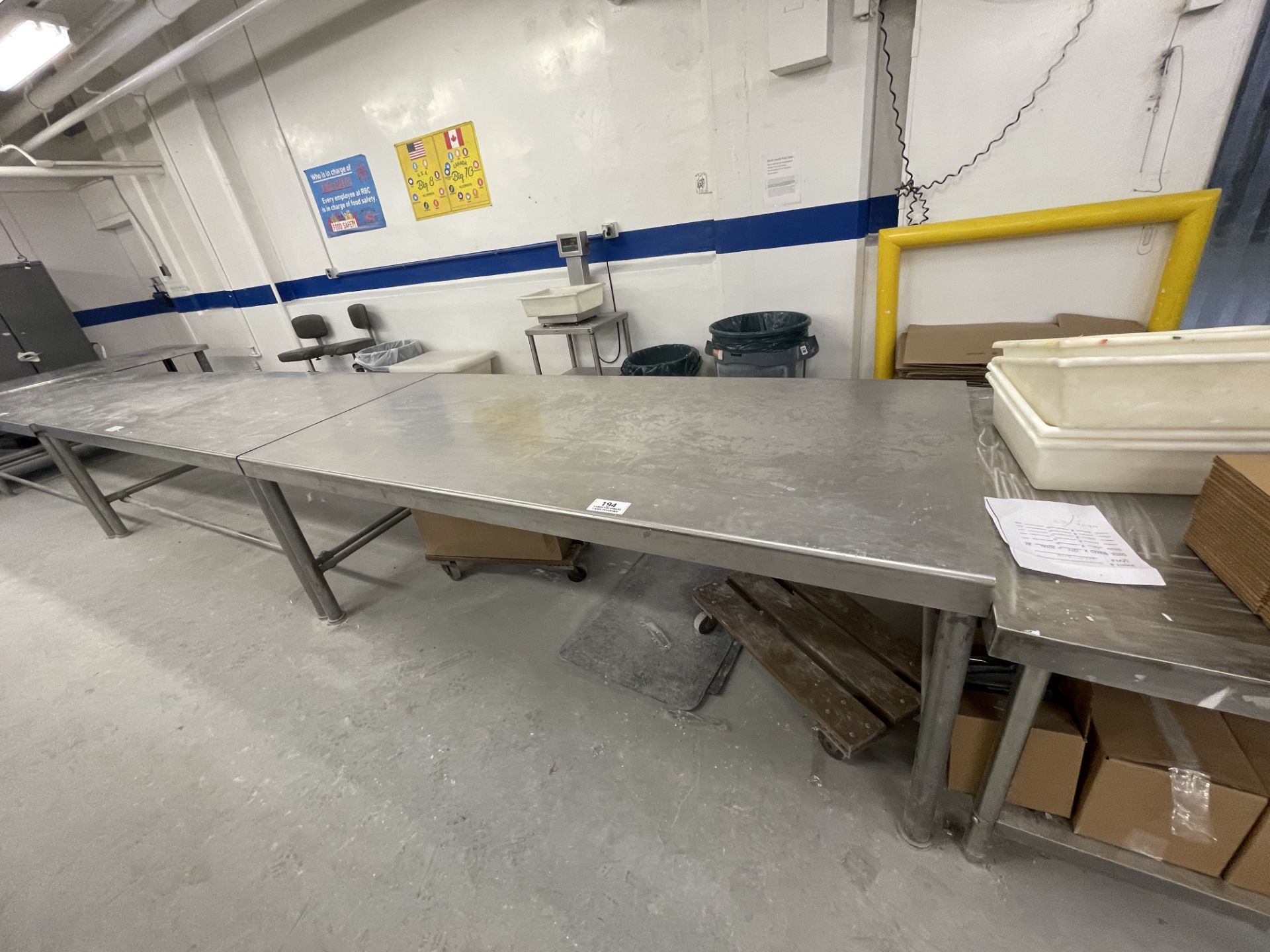 Asset 194 - Stainless steel table 42" wide x 96" long ~ Location: Canajoharie, NY, US ~ Rigging: $