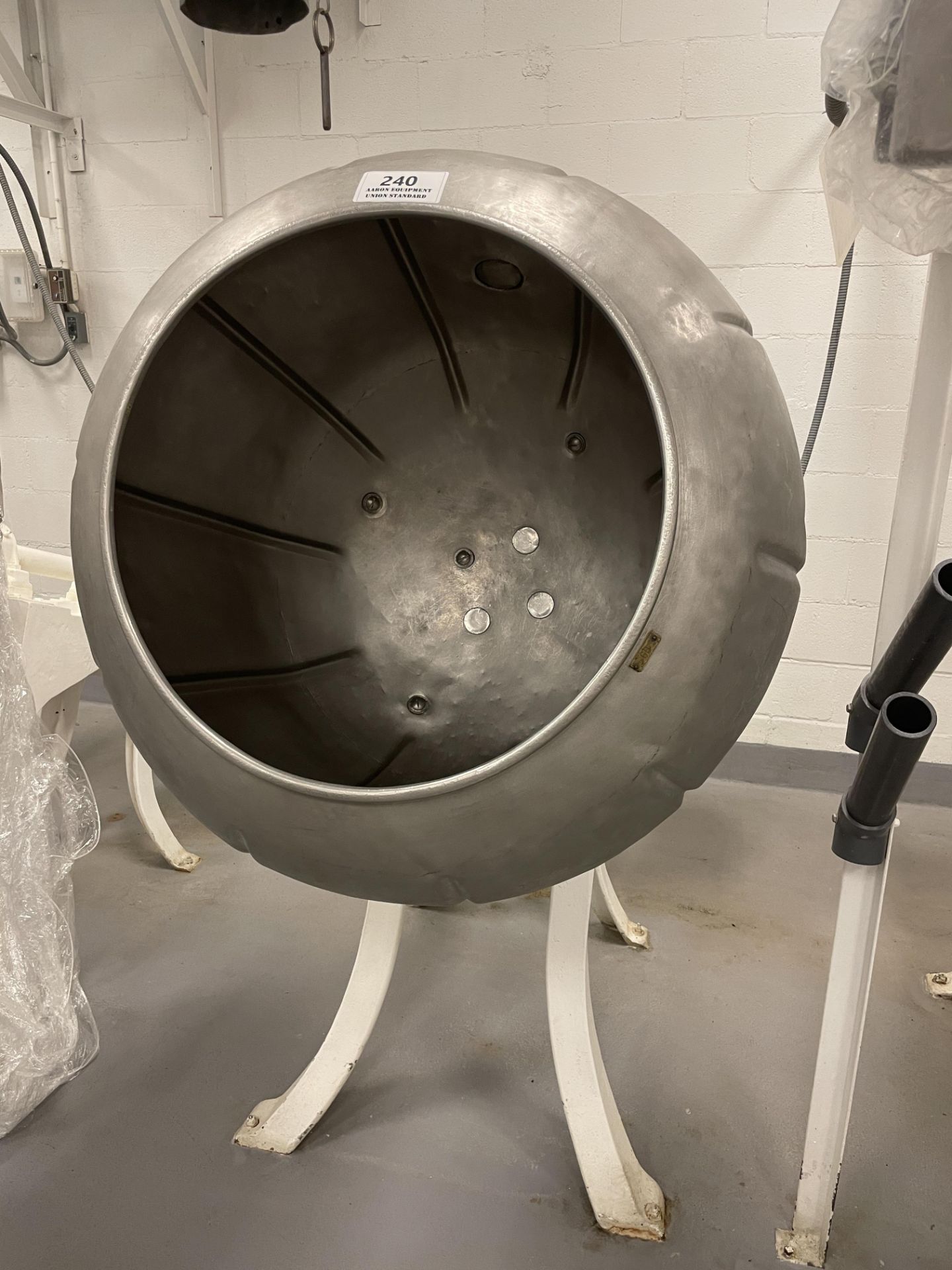 Asset 240 - 36" Diameter Stainless Steel Coating pan with pressed sanitary ribs with 34" deep x