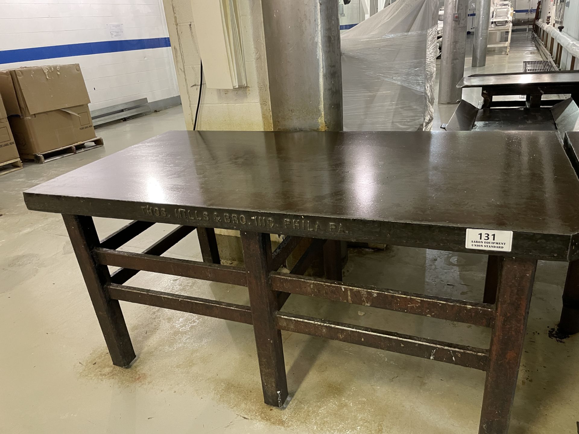 Asset 131 - Thomas Mills 3 x 6 ft carbon steel water cooled candy tables ~ Location: Canajoharie,