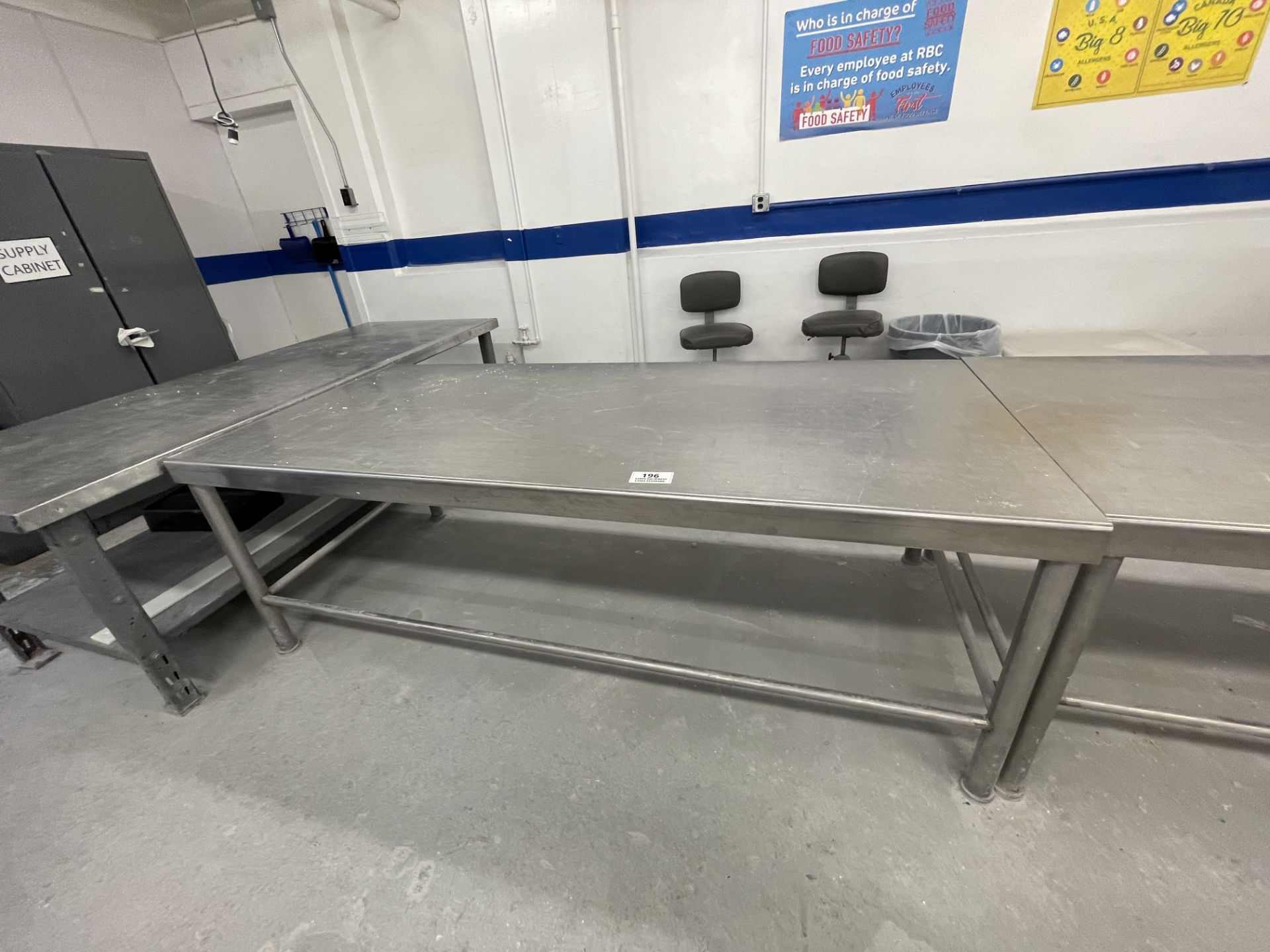 Asset 196 - Stainless steel table 42" wide x 96" long ~ Location: Canajoharie, NY, US ~ Rigging: $