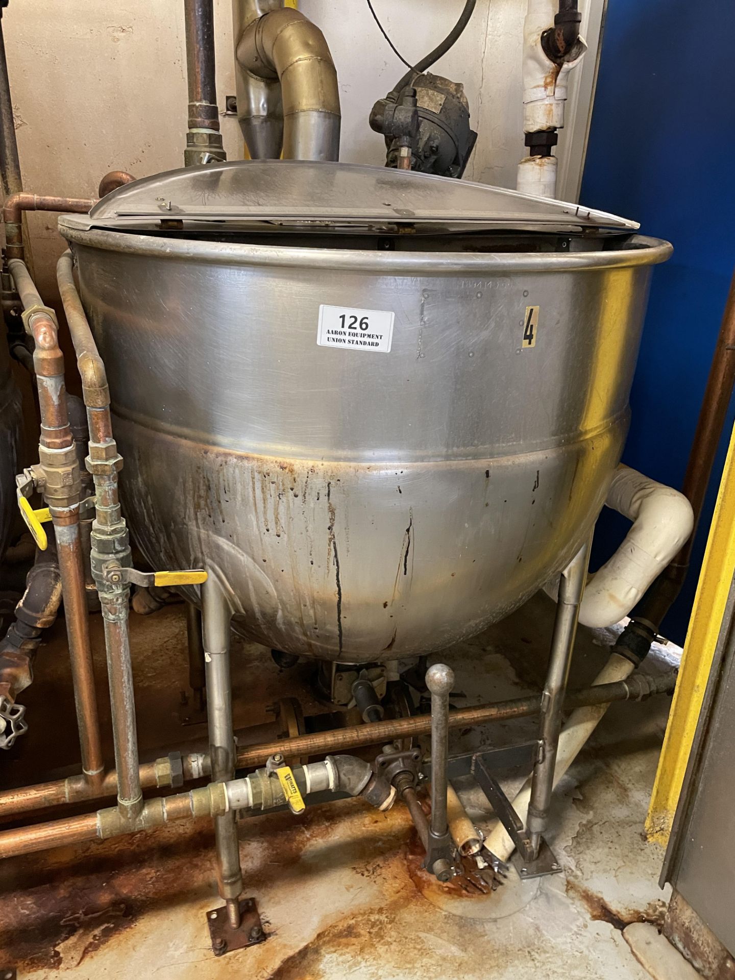 Asset 126 - 150 Gallon Stainless Steel jacketed Kettle, 43" diameter x 32" with Propellor type