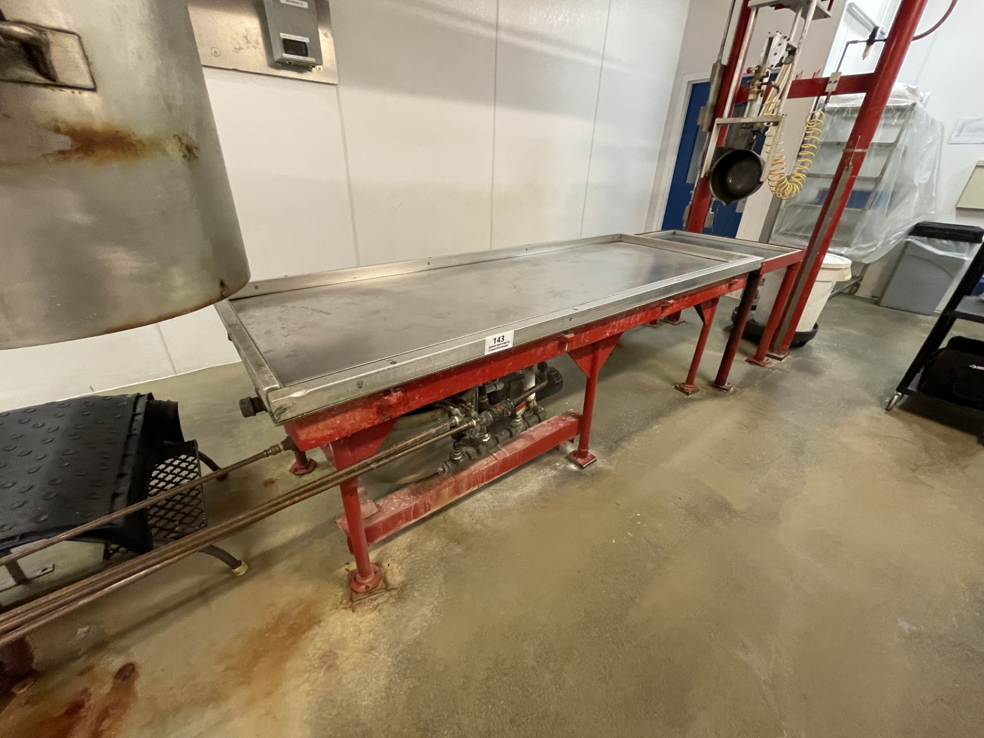 Asset 143 - 30" x 96" long stainless steel cooling table. Stainless steel is mounted on top of - Image 2 of 3