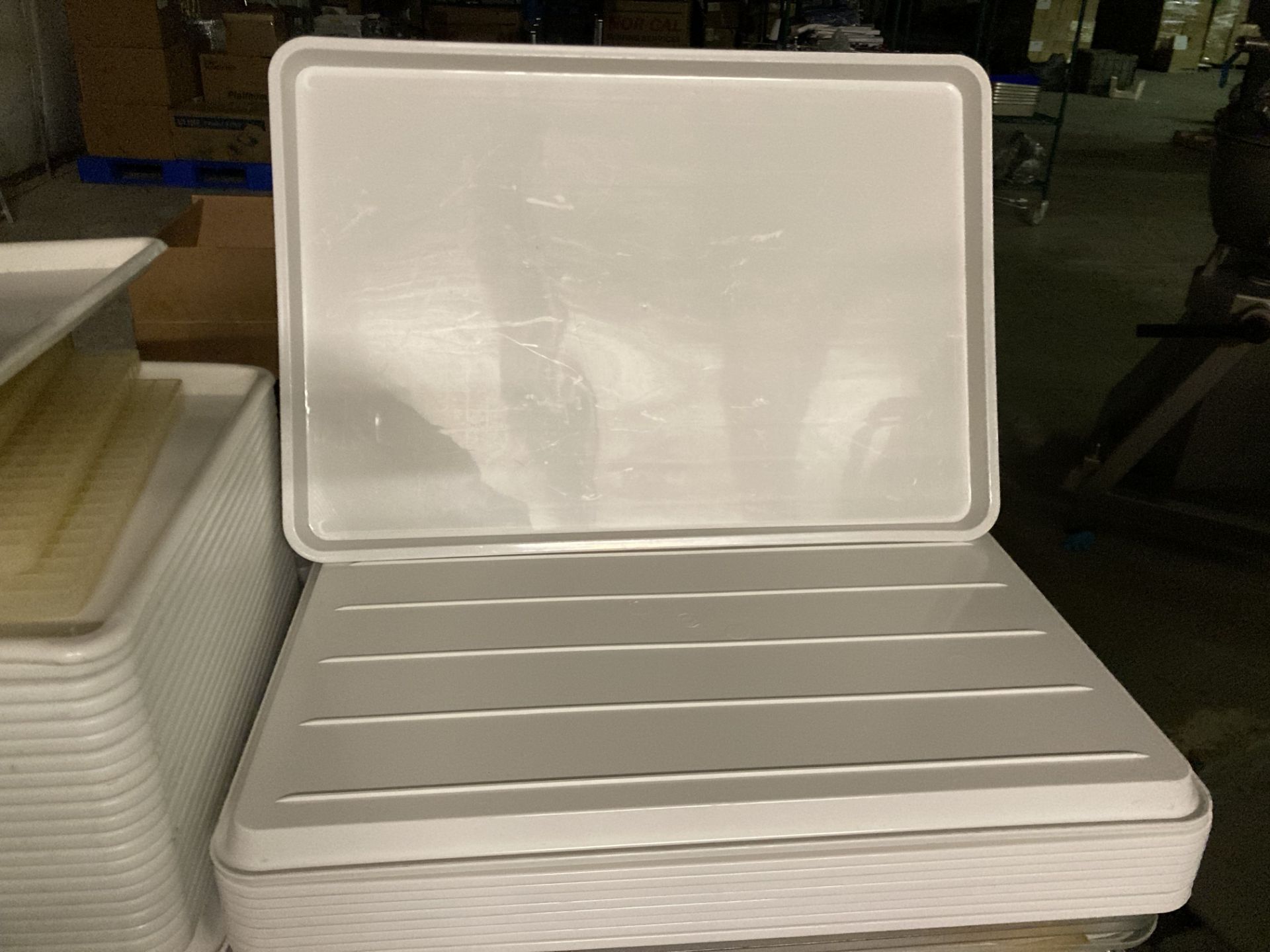 Omcan 14244 Plastic Sheet Trays. Lot of 100 plastic sheet trays. 18"x26", fits bakers racks, great - Image 2 of 3