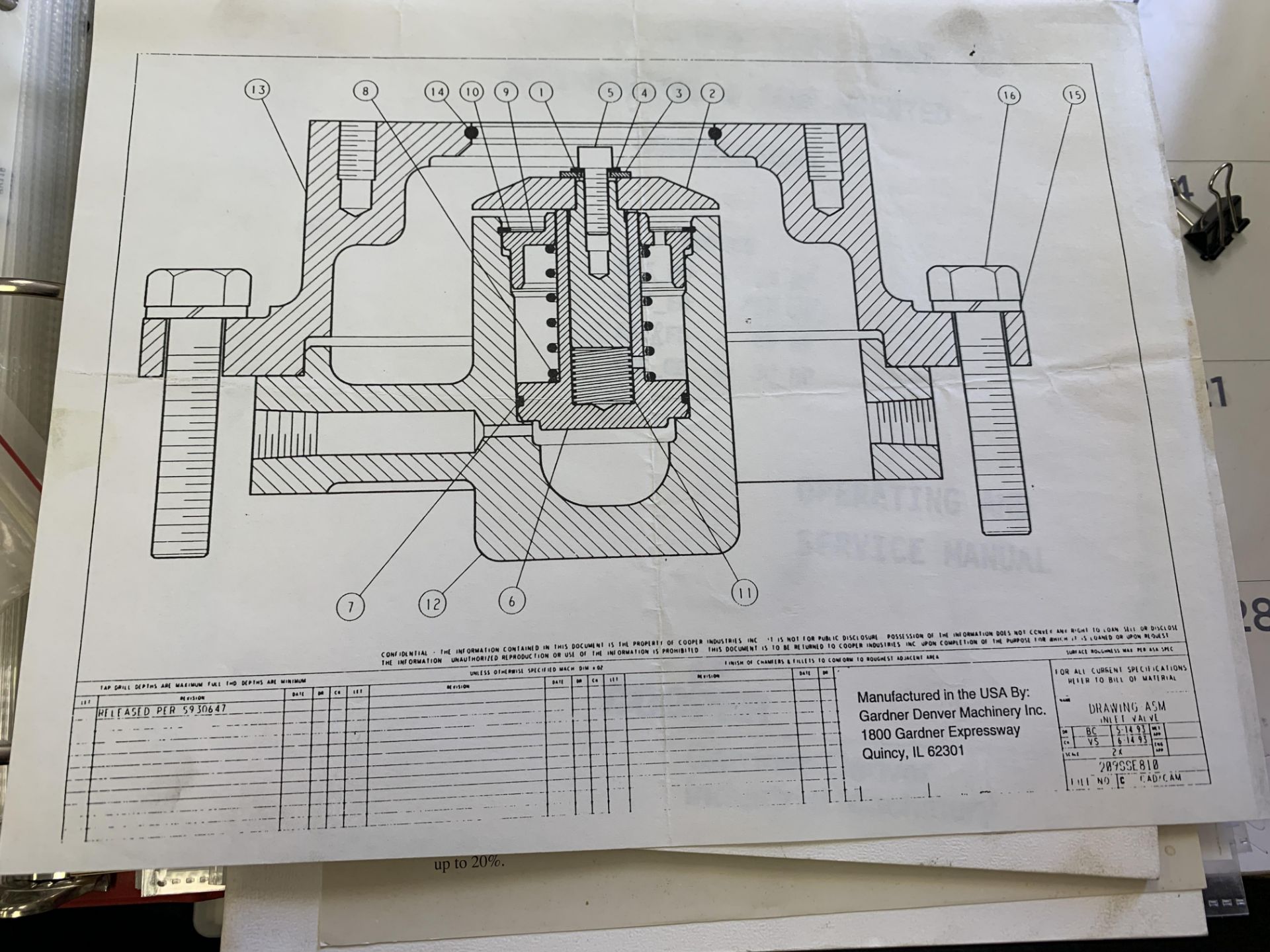 GARDNER DENVER 20 HP Air Compressor w/ Spare Parts - Image 14 of 15