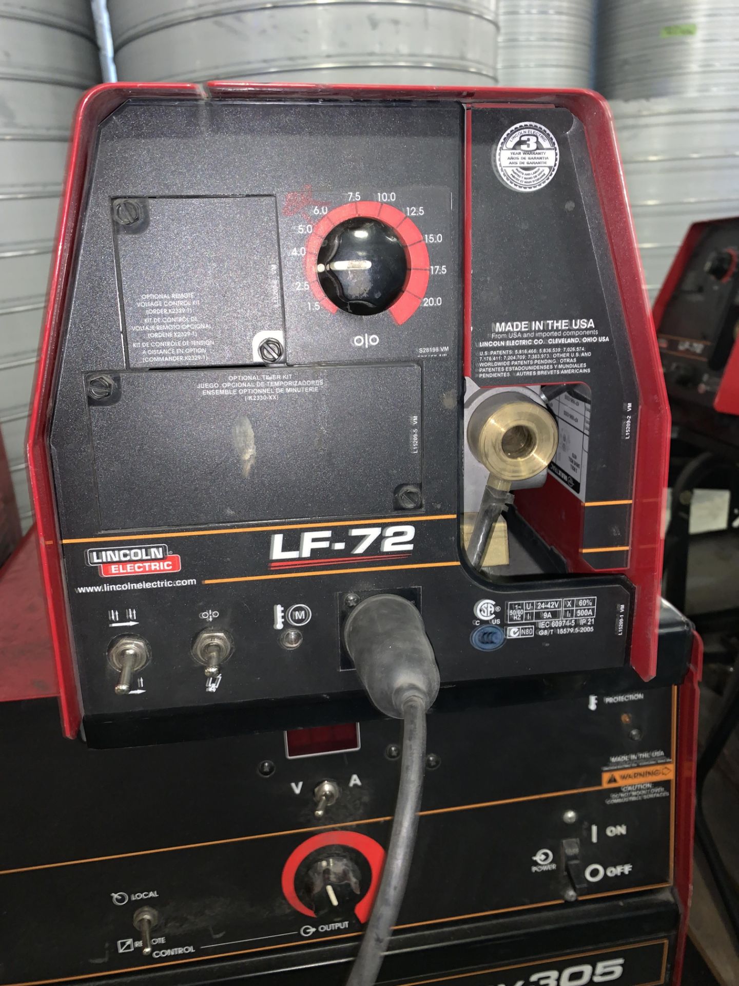 LINCOLN Idealarc CV305 Mig Welder w/ LF-72 Wire Feeder - Image 8 of 10