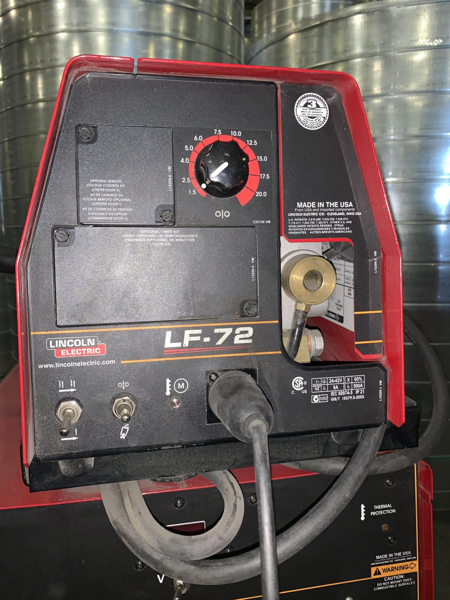 LINCOLN Idealarc CV305 Mig Welder w/ LF-72 Wire Feeder - Image 8 of 10