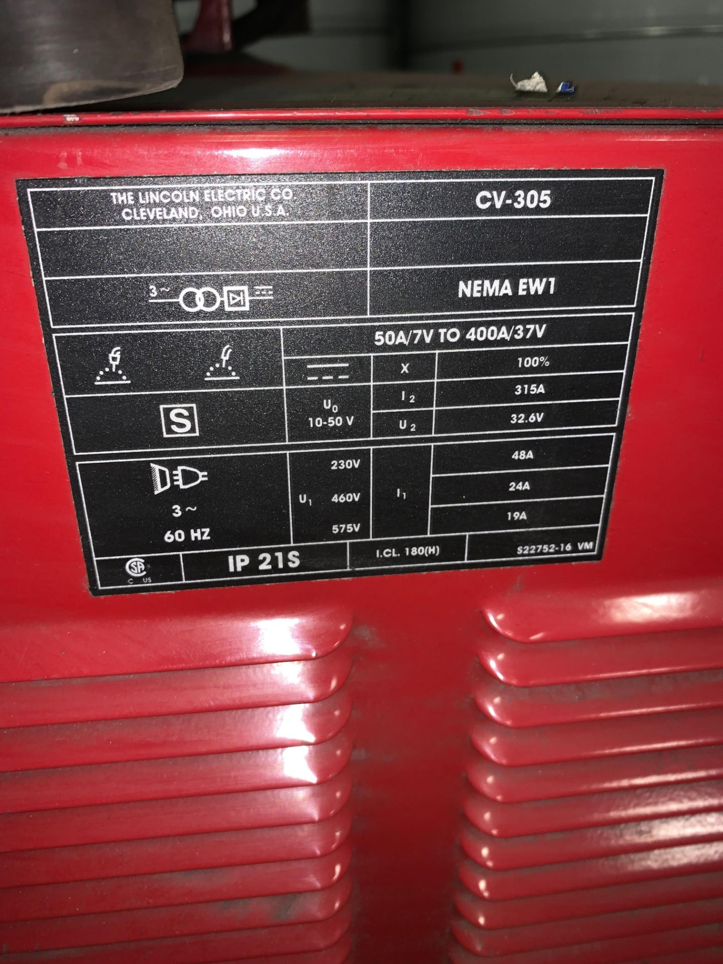 LINCOLN Idealarc CV305 Mig Welder w/ LF-72 Wire Feeder - Image 5 of 10