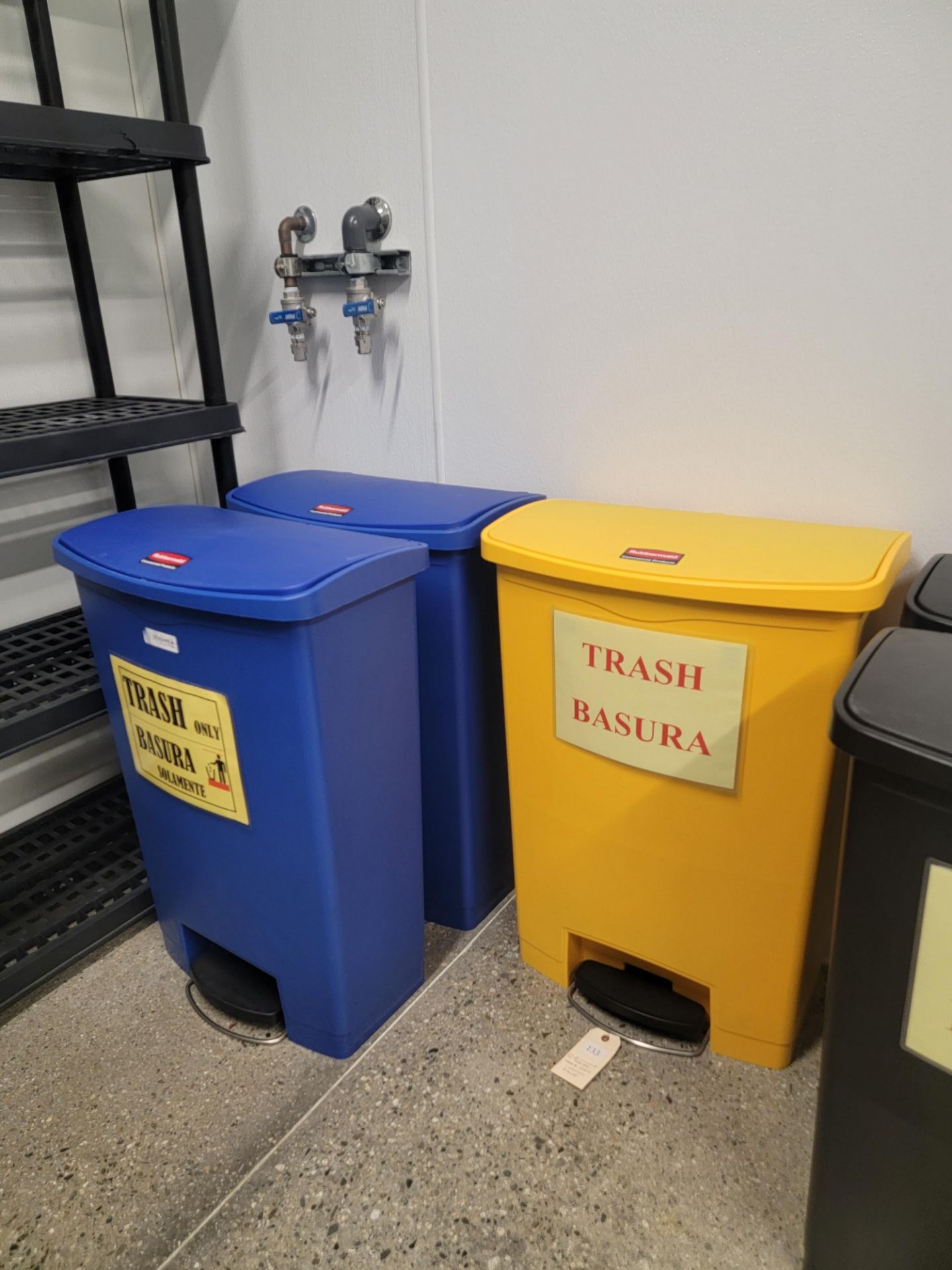LARGER TRASH CANS - 1 YELLOW 2 BLUE - Image 2 of 2