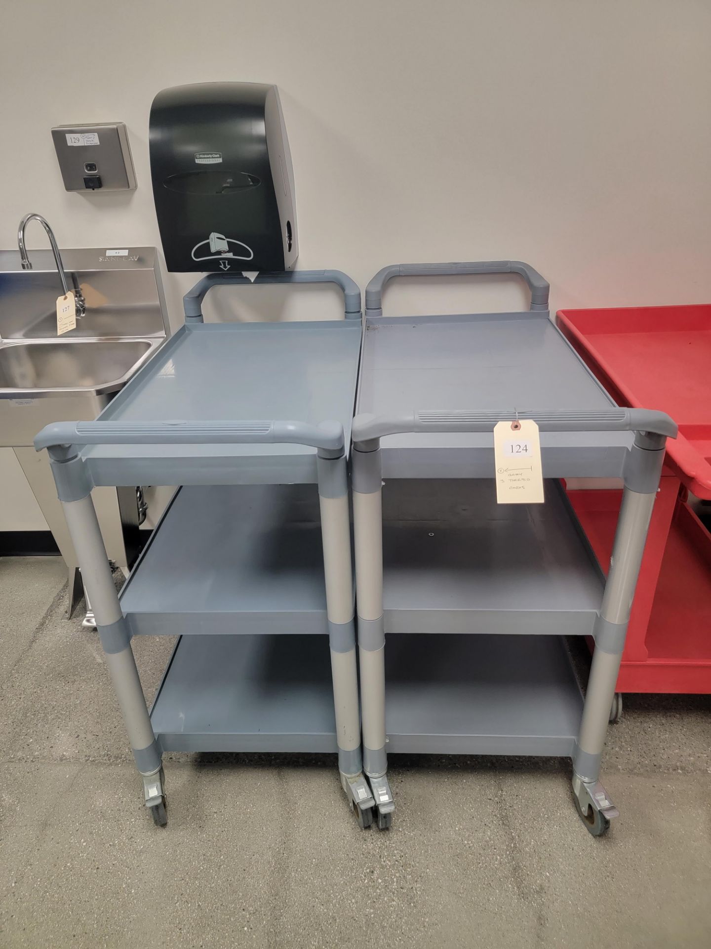 GREY 3 TIERED CARTS