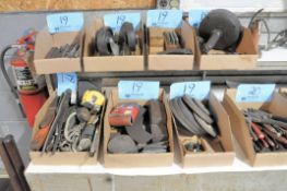 Lot-Various Hand Tools, Punches, Hand Stamps, Caster Wheels, Drain Snake, Etc.
