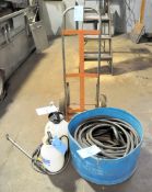 Lot-2-Wheel Hand Cart, Hose and (2) Sprayers