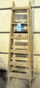 Lot-(1) No Name and (1) National Ladder 6' Wood Step Ladders