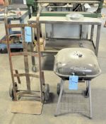 Lot-(1) 2-Wheel Hand Cart and (1) Charcoal Barbecue