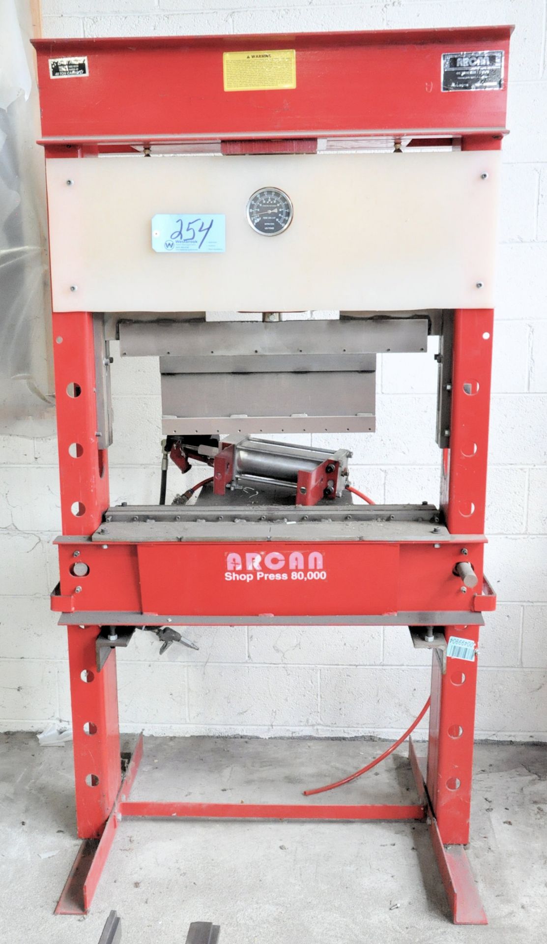 Arcan Model CP-401, 40-Ton Air/Over Down Acting H-Frame Shop Press