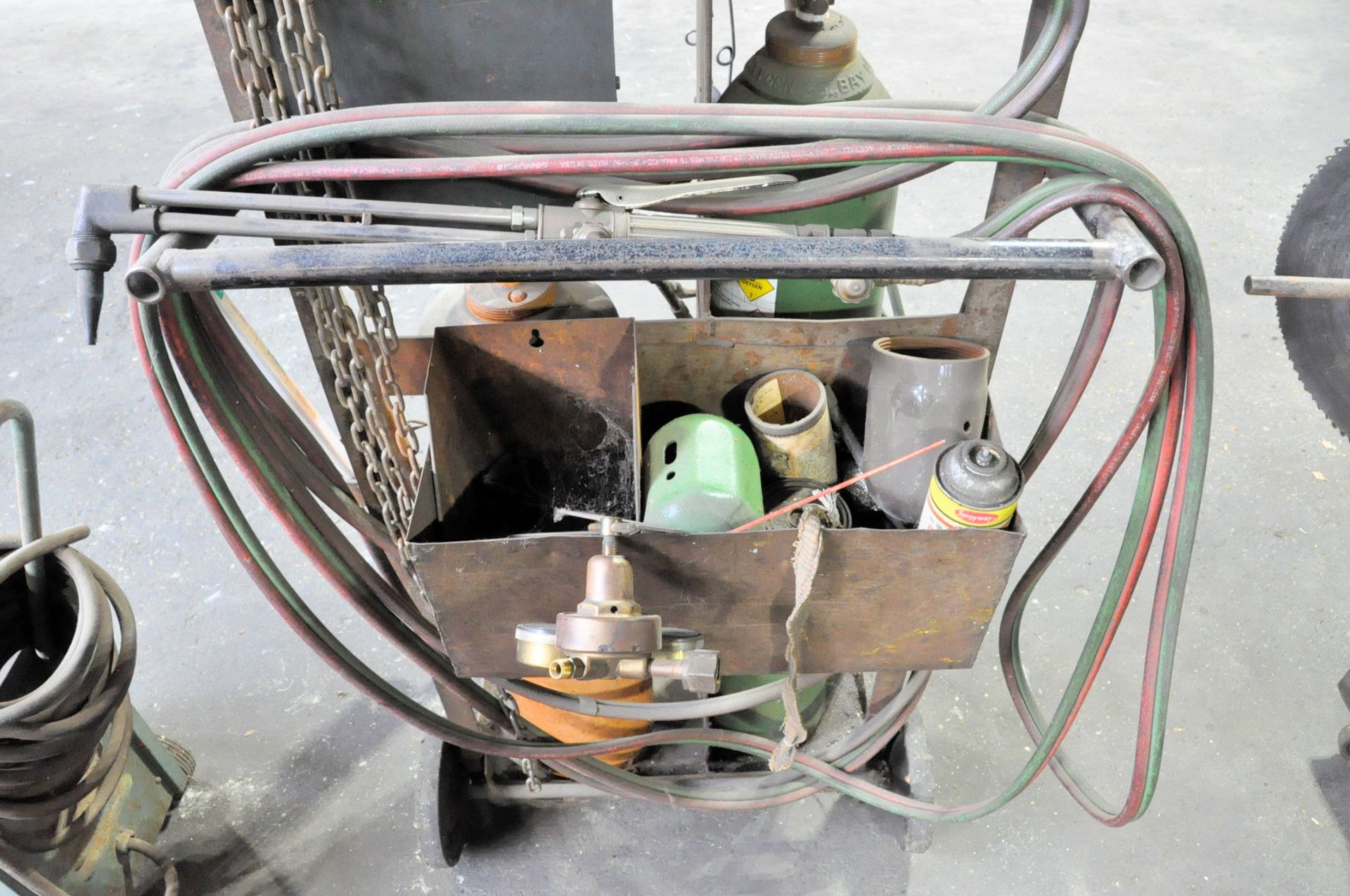 Oxygen/Acetylene Cart with Torch, Hoses, Gauges, and Tanks - Image 2 of 2