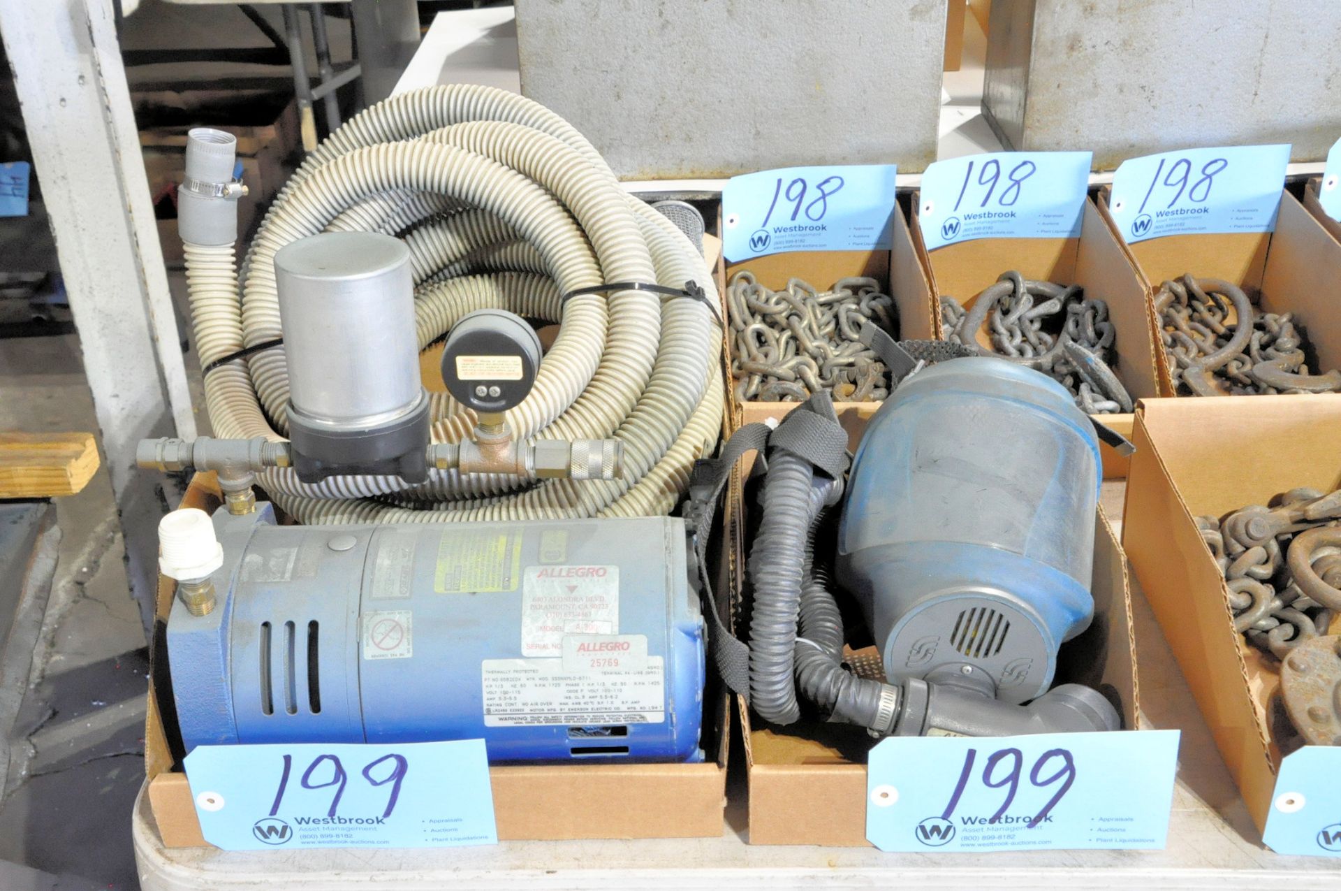 Gast Vacuum Pump with Hose and Respirator Mask with Filters in (3) Boxes