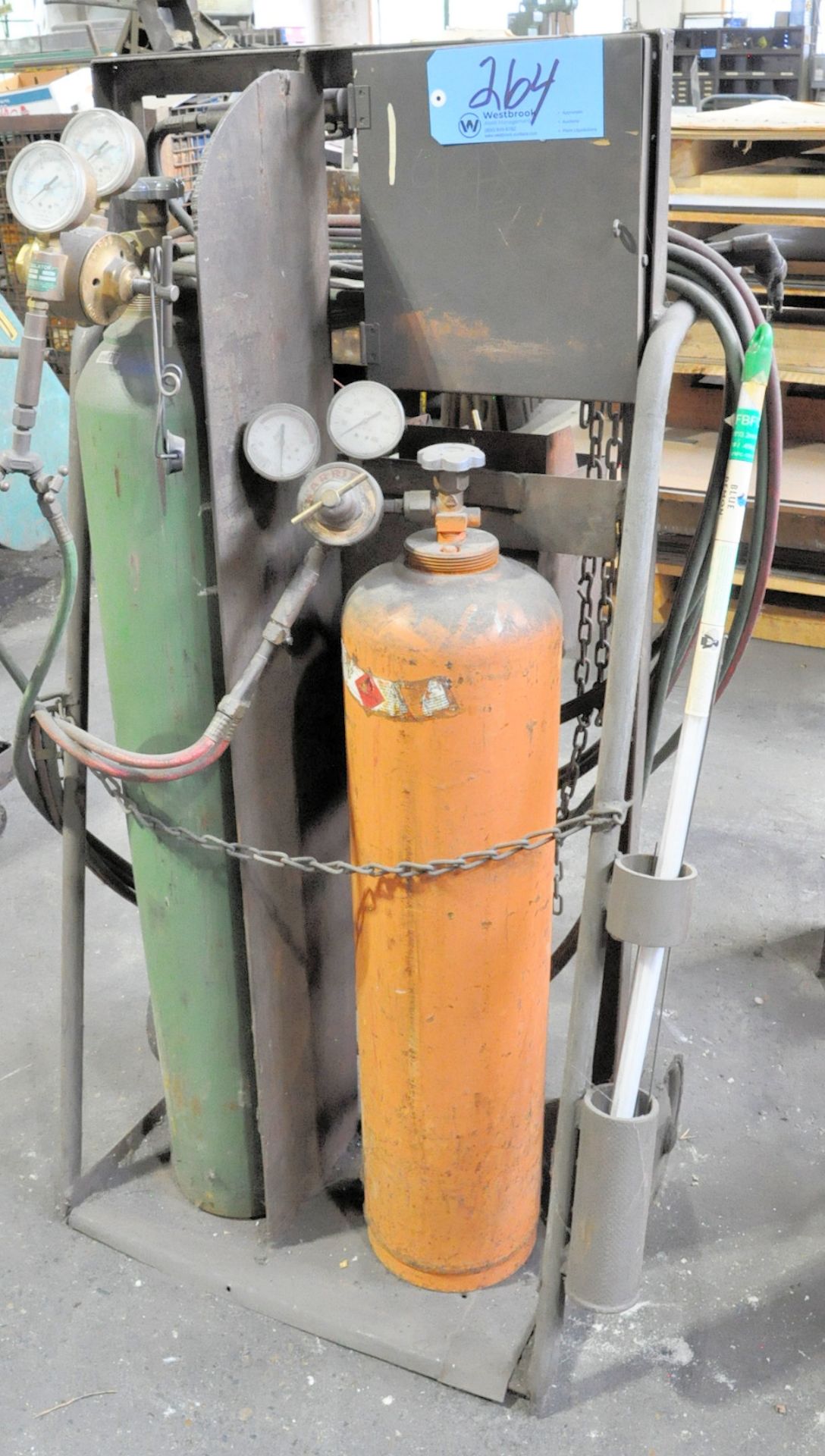 Oxygen/Acetylene Cart with Torch, Hoses, Gauges, and Tanks