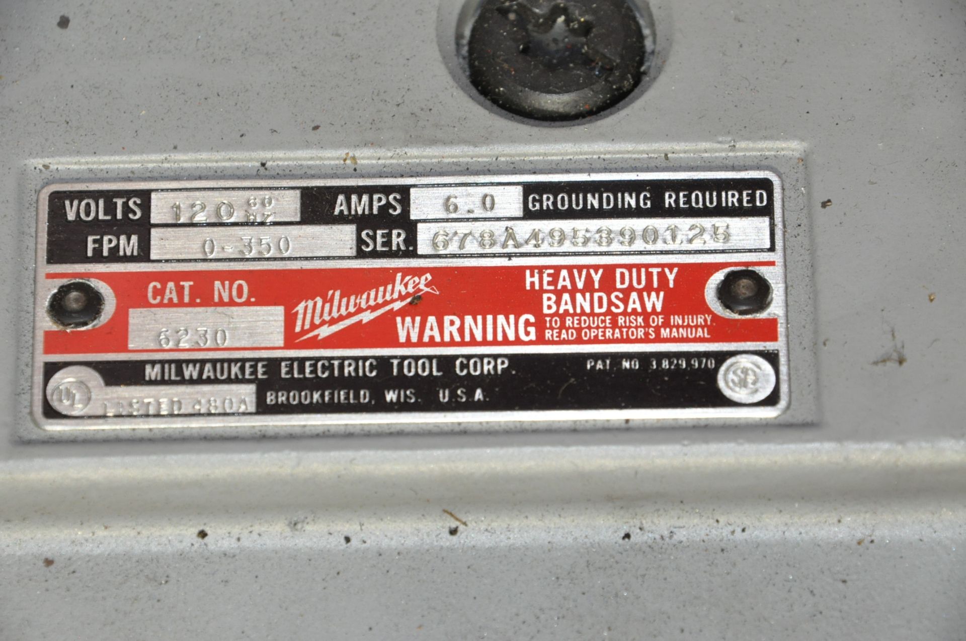 Milwaukee Cat. No. 6230, Hand Held Portable Electric Band Saw with Case - Image 3 of 3