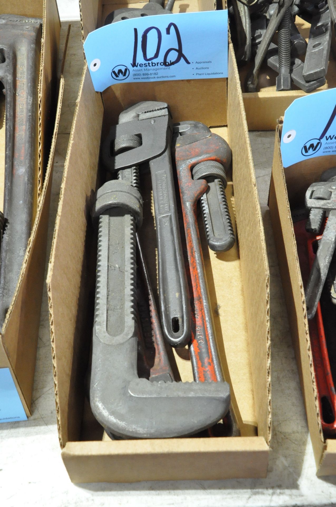 Lot-(3) Various Pipe Wrenches in (1) Box