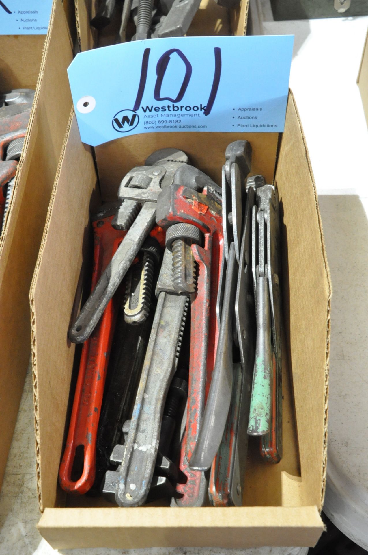 Lot-Various Small Pipe Wrenches in (1) Box