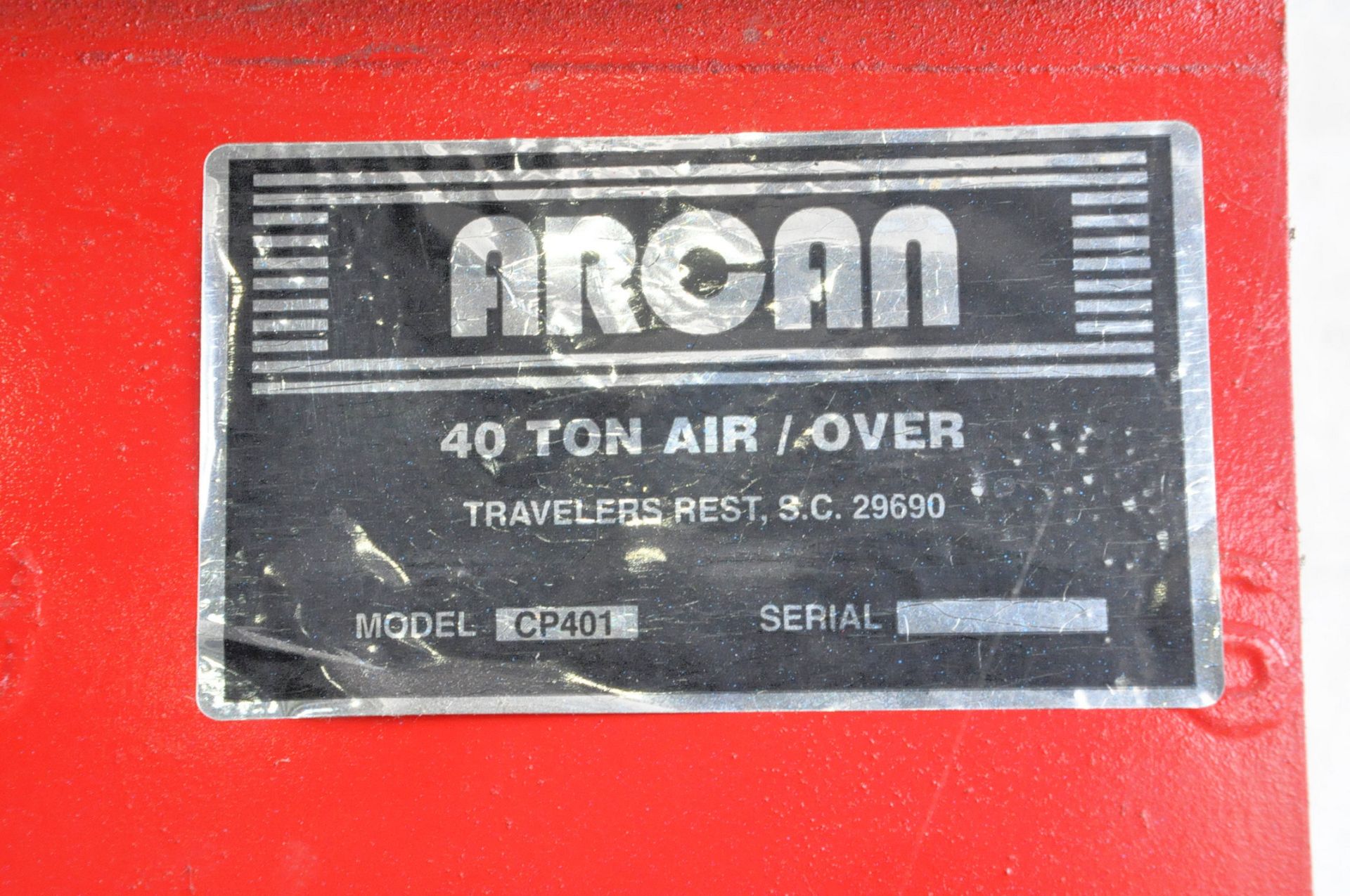 Arcan Model CP-401, 40-Ton Air/Over Down Acting H-Frame Shop Press - Image 5 of 5
