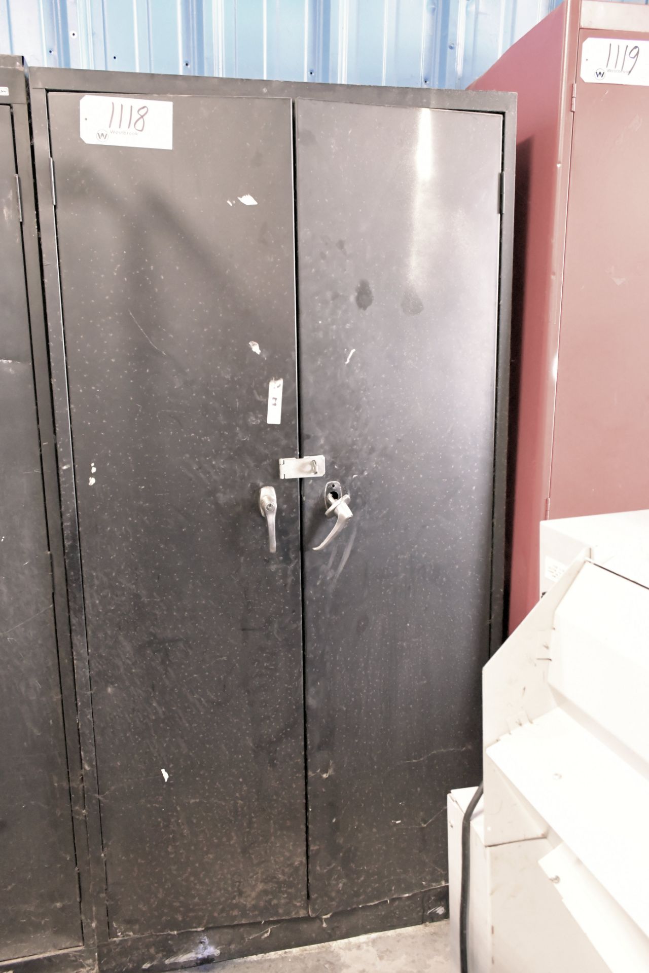 Lot-(1) 2-Door Storage Cabinet with Contents