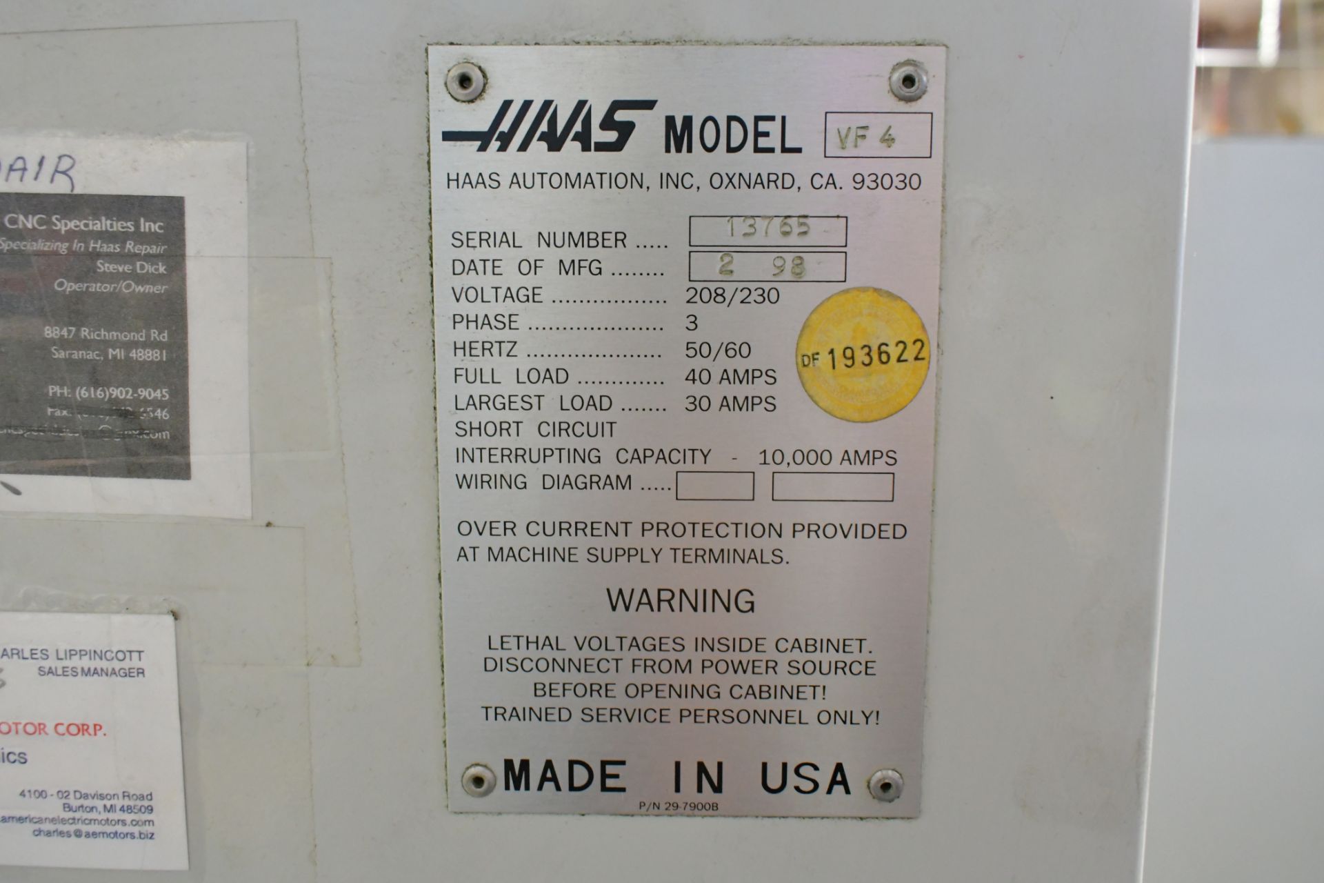 Haas VF-4 CNC Vertical Machining Center - Image 9 of 9