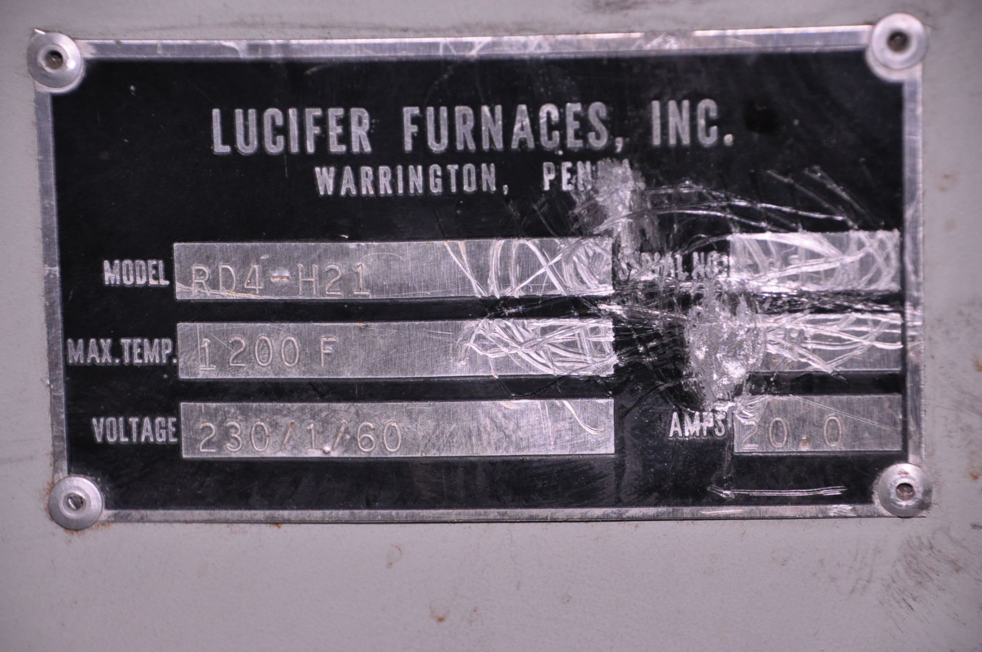 Lucifer Model RD4-H21, 1,200-Degrees Fahrenheit Single Door Electric Oven - Image 5 of 5