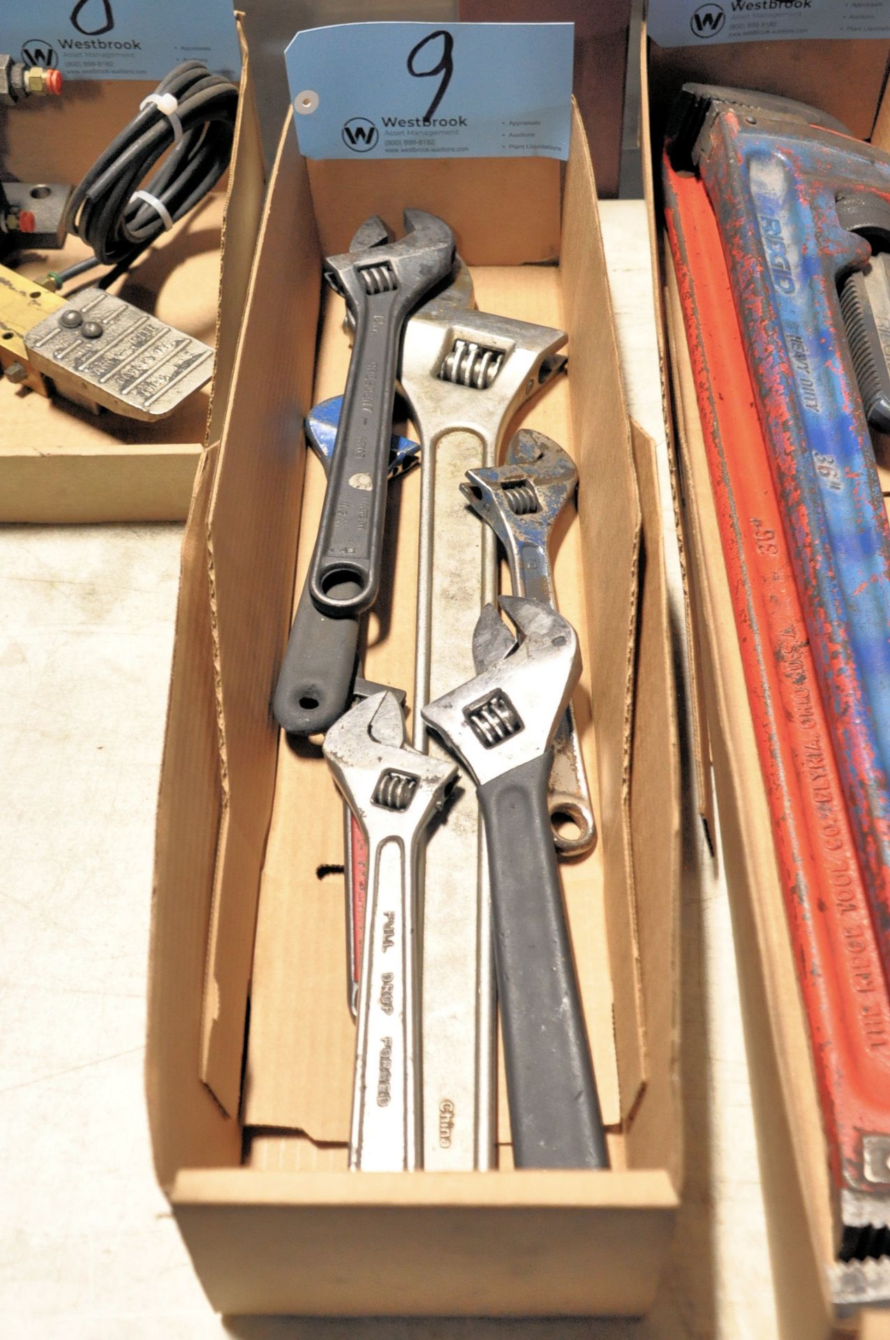Lot-Various Adjustable Wrenches in (1) Box