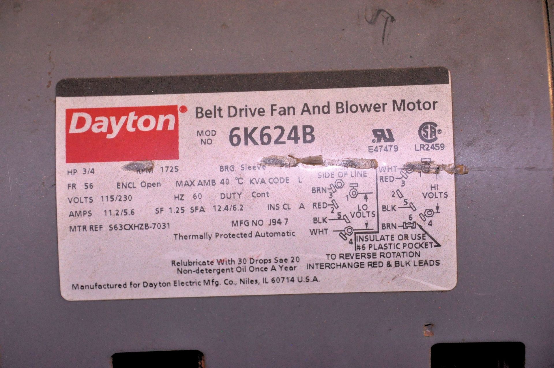 No Name 4" x 8" Horizontal Metal Cutting Band Saw, Dayton 3/4" Motor, 1-PH - Image 3 of 3