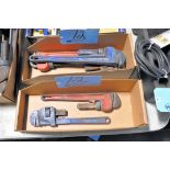 Lot-(3) 18" and (2) 14" Pipe Wrenches in (2) Boxes