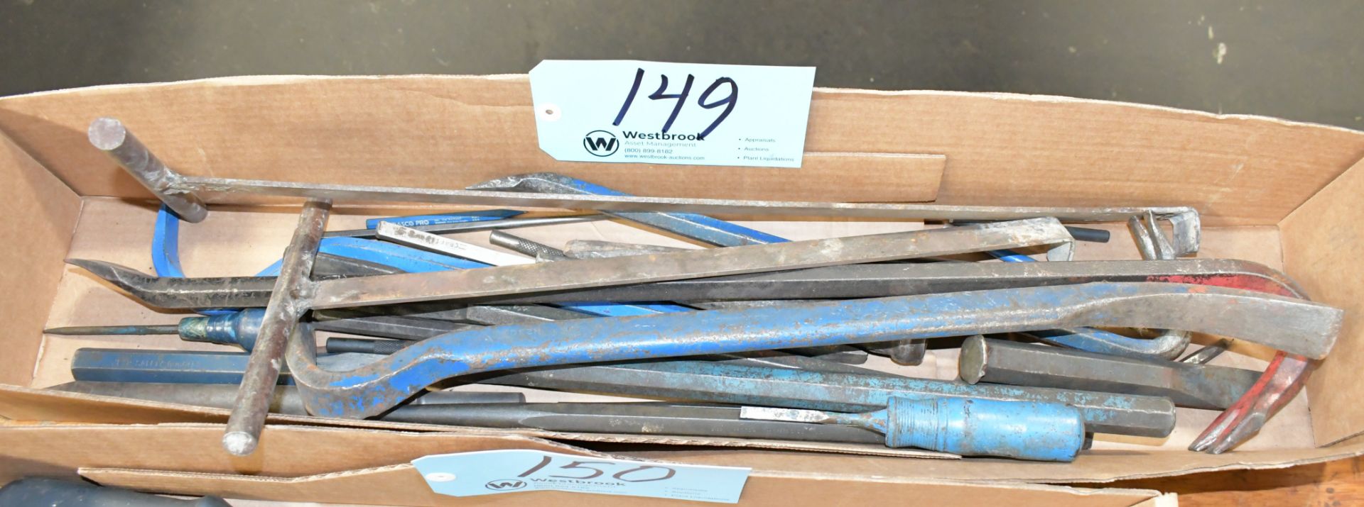 Lot-Standard Pry Bars, Chisels, Etc. in (1) Box