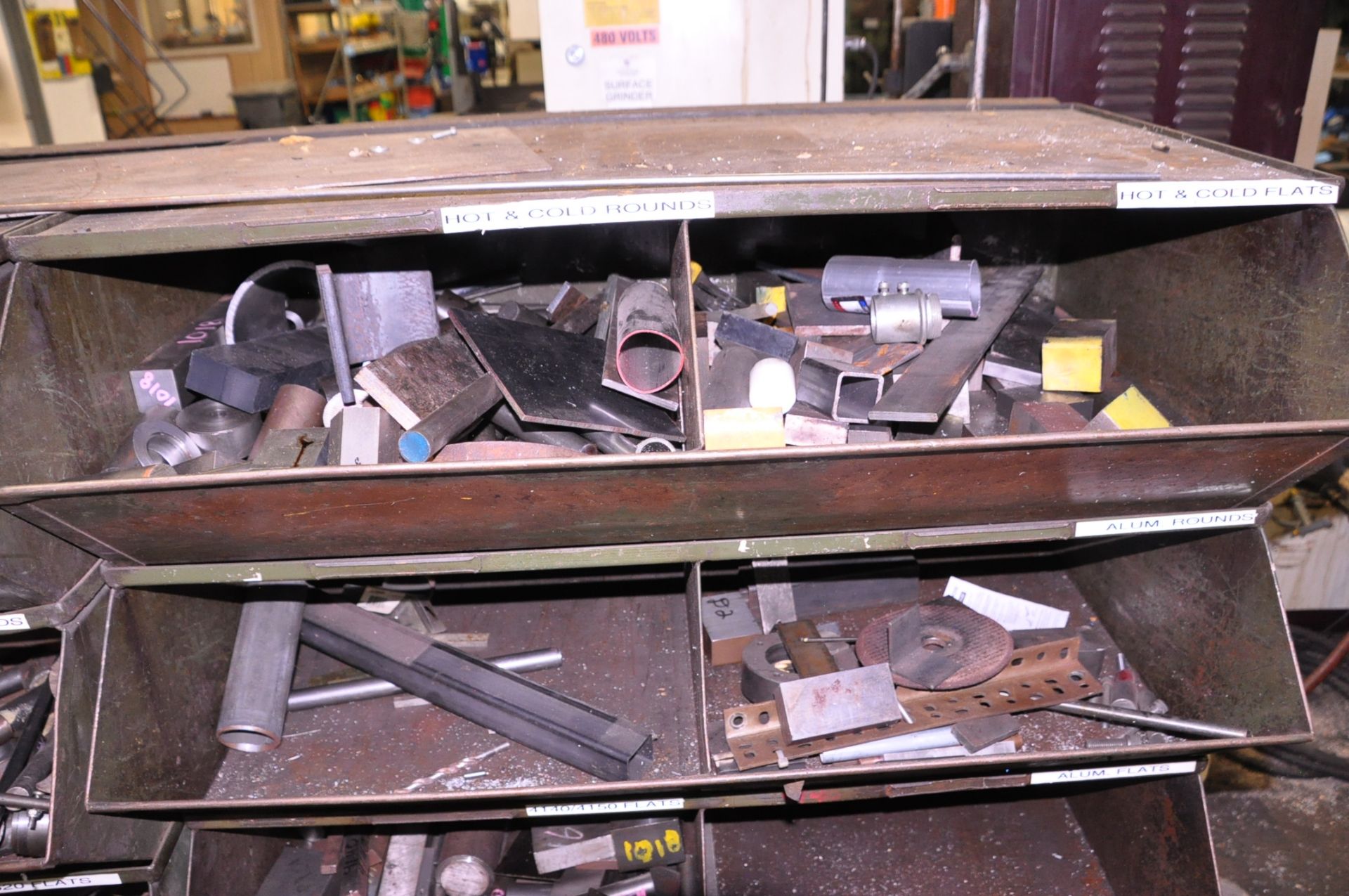 Lot-Various Allow Cutoff Stock with Tote Pan Rack - Image 6 of 7