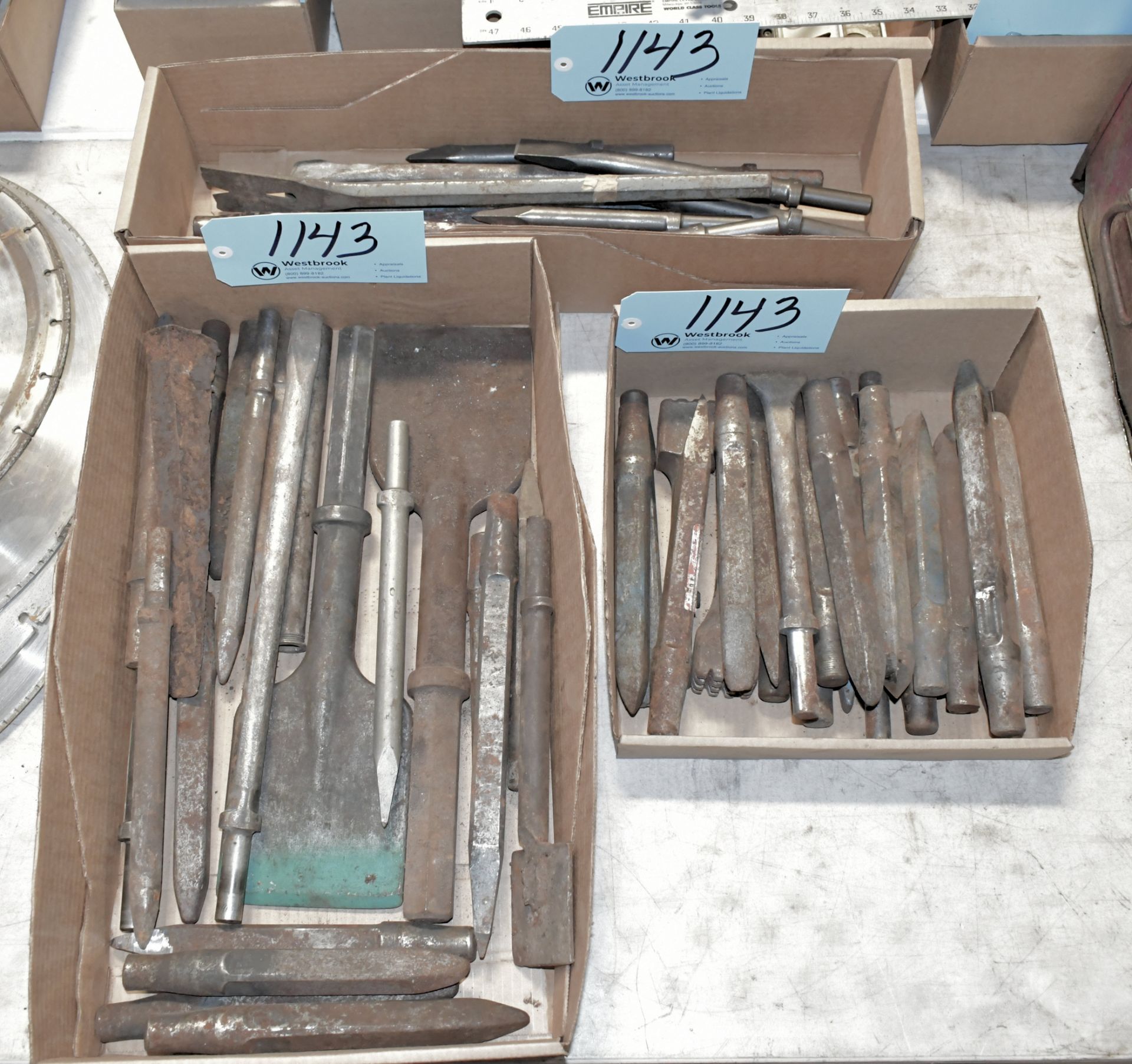 Lot-Various Hammer Chisels and Jack Hammer Chisels in (3) Boxes