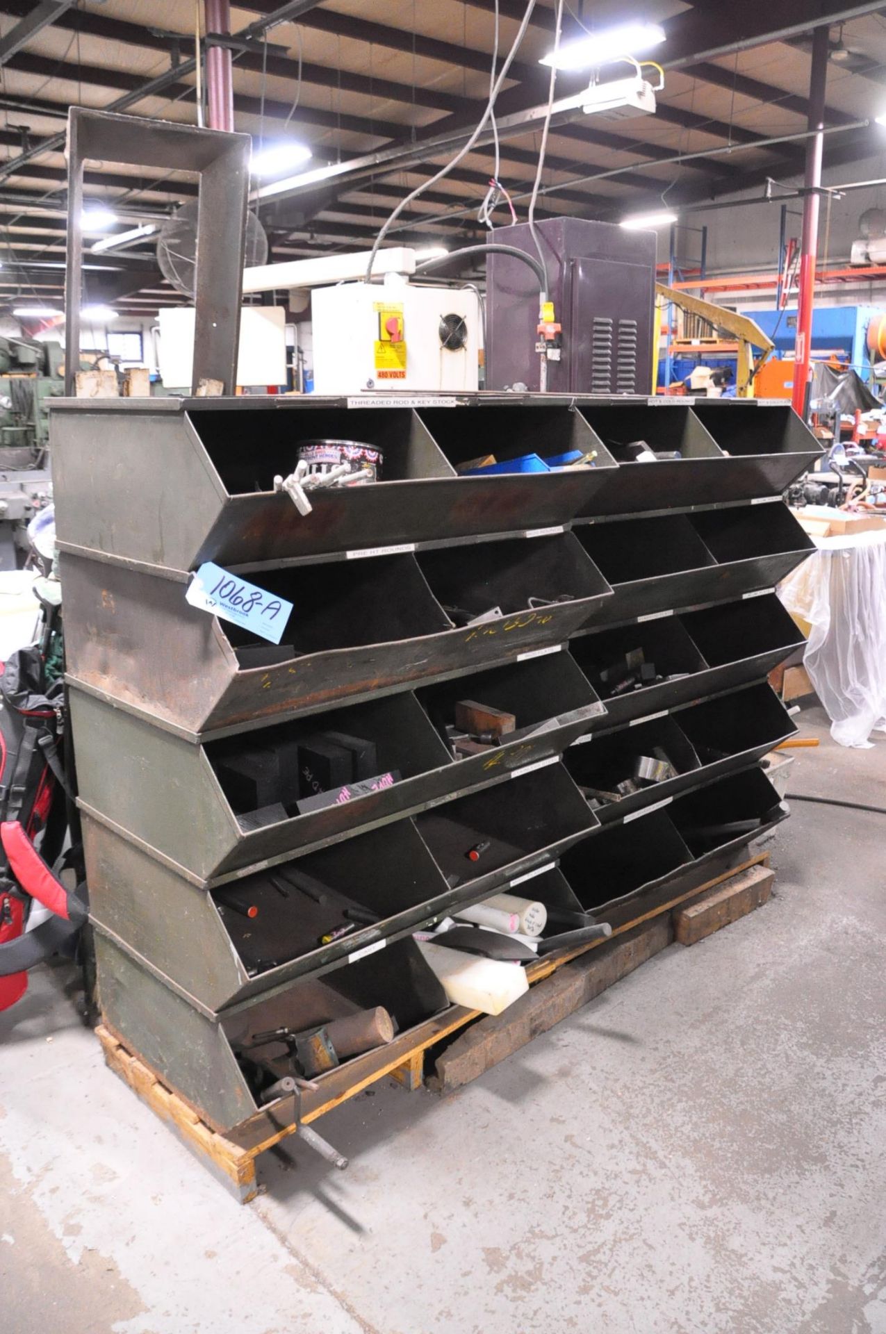 Lot-Various Allow Cutoff Stock with Tote Pan Rack