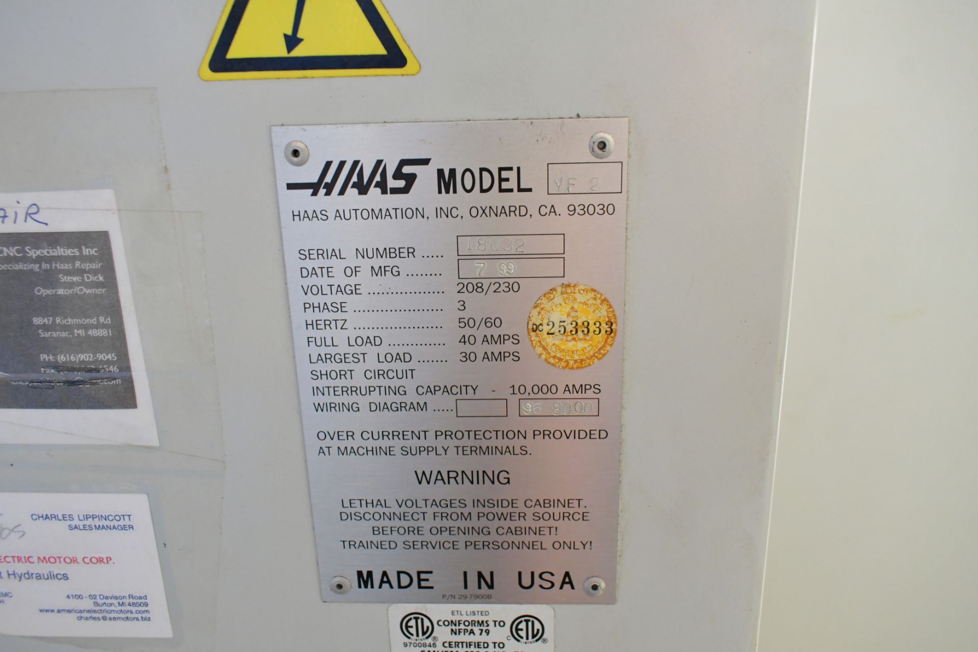 Haas VF-2 CNC Vertical Machining Center - Image 8 of 8