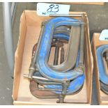 Lot-8" C-Clamps in (1) Box on Floor Under (1) Table