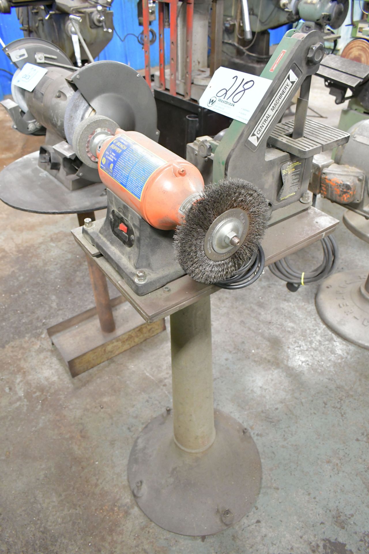 Central Machinery #94393, 6" Double End Bench Top Buffer/Grinder, with Central Machinery #2485