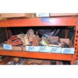 Lot-Jumper Cables, Tool Belts, Brick Carriers, Putty Knives, etc. in (5) Boxes on (1) Shelf