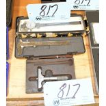 Lot-(1) NSK Depth Micrometer with Case, (1) No Name 4" Caliper with Case and Etc.
