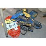 Lot-Various Extension Cords on Floor Under (1) Table