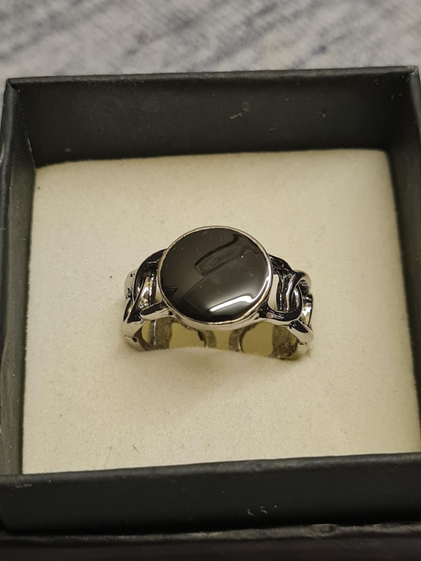 Large Black stone ring